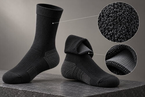 Qmaloft All-Polyester Smooth-Knit Socks